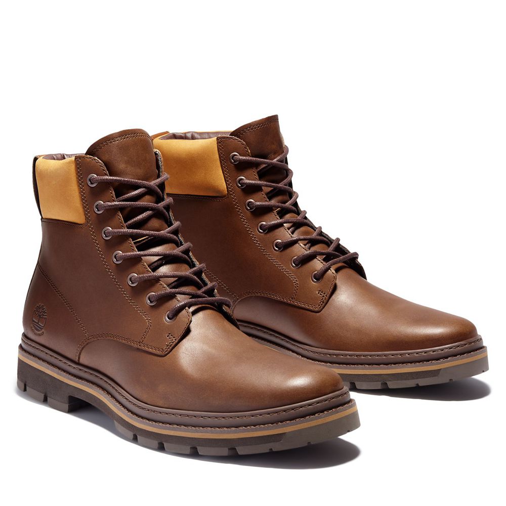 Timberland Μποτες Χιονιού Ανδρικα Καφε - Port Union Waterproof Plain-Toe - Greece 7259810-GI